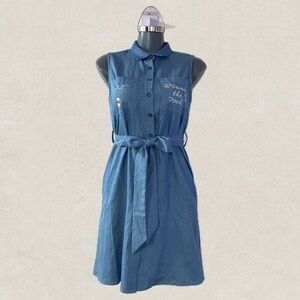 Disney Winnie the Pooh Blue Sleeveless Dress size S